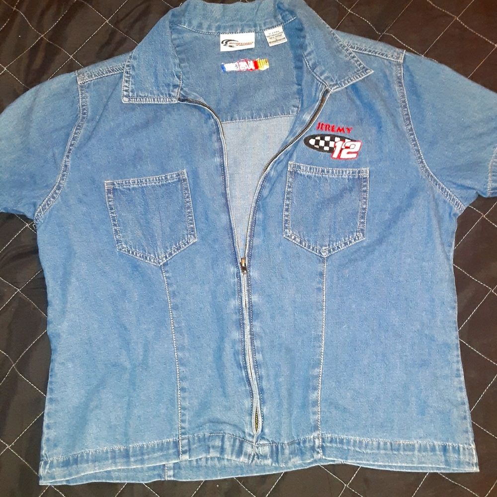 Nascar zip up short sleeve shirt